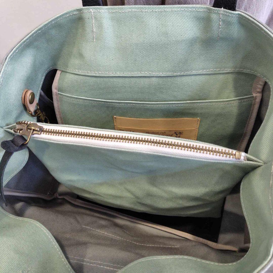 ぷ*ぃ様 ミナペルホネン/tambourineタンバリンブルー/がま口仕切り付き