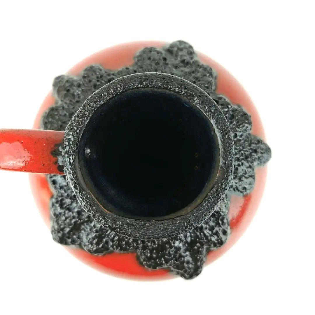 【西ドイツ製 Fatlava】 Roth Keramik 14.5cm 花瓶 赤
