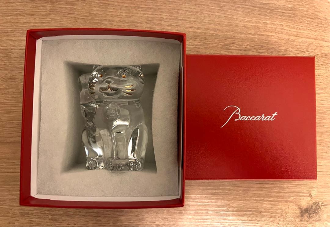 Baccarat バカラ　招き猫　クリスタルガラス　箱付き　まねき猫　未使用