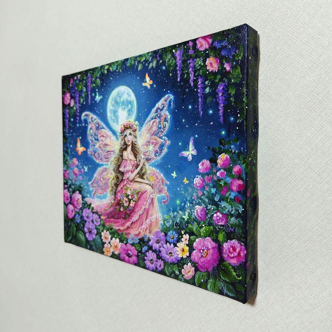 【妖精の春】アクリル画 F3 風景画 絵画