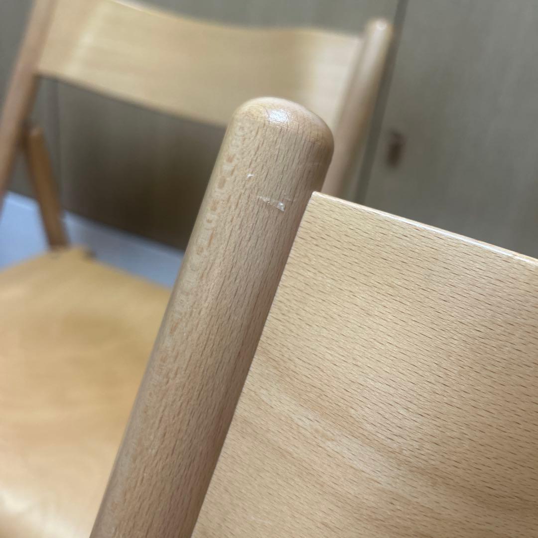 【廃盤・希少】無印良品ブナ材折りたたみチェア　2脚 セット