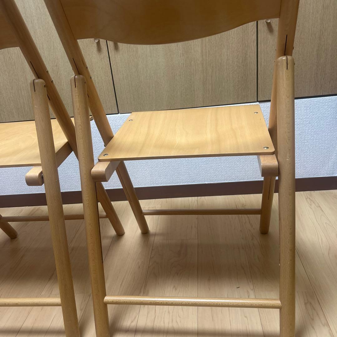 【廃盤・希少】無印良品ブナ材折りたたみチェア　2脚 セット