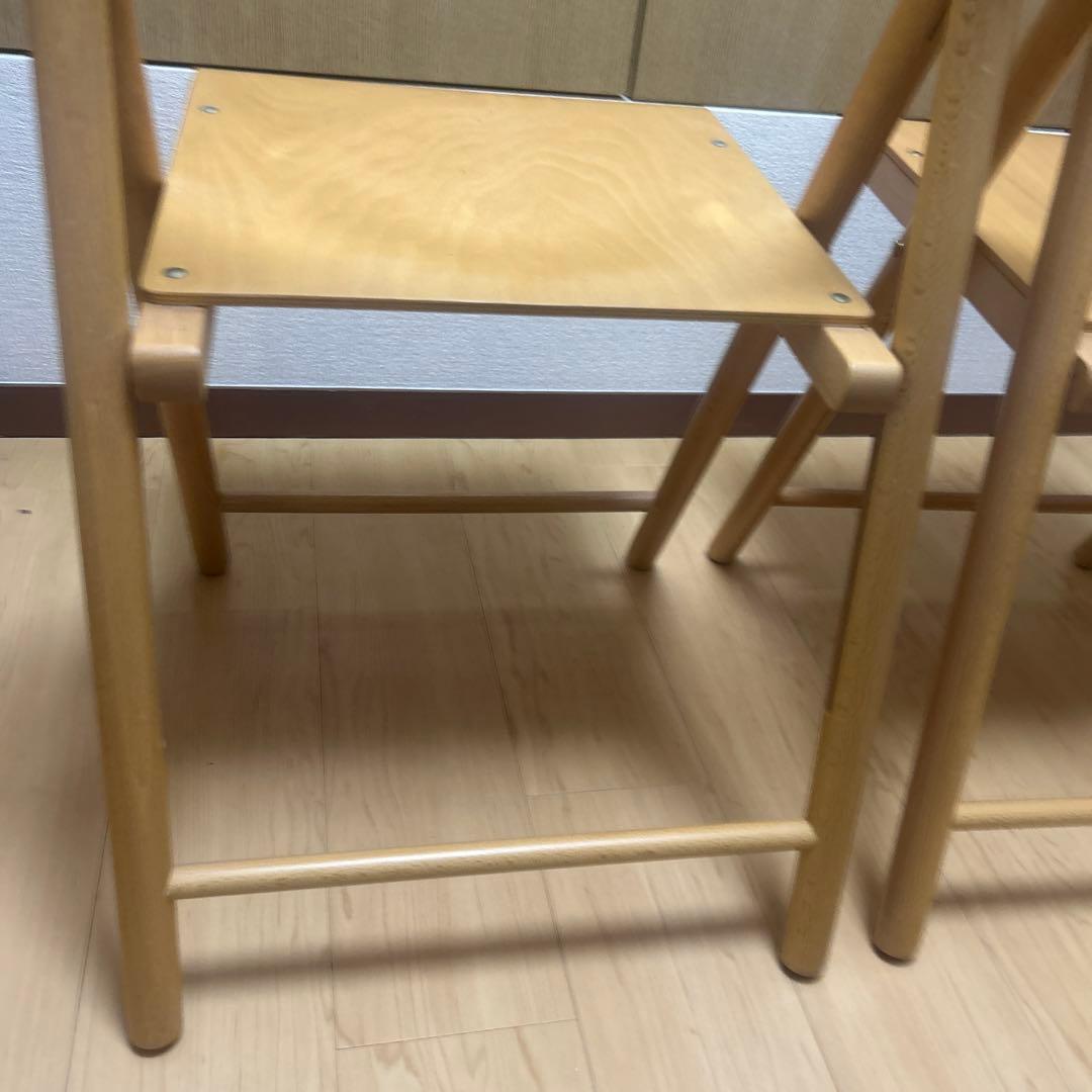【廃盤・希少】無印良品ブナ材折りたたみチェア　2脚 セット