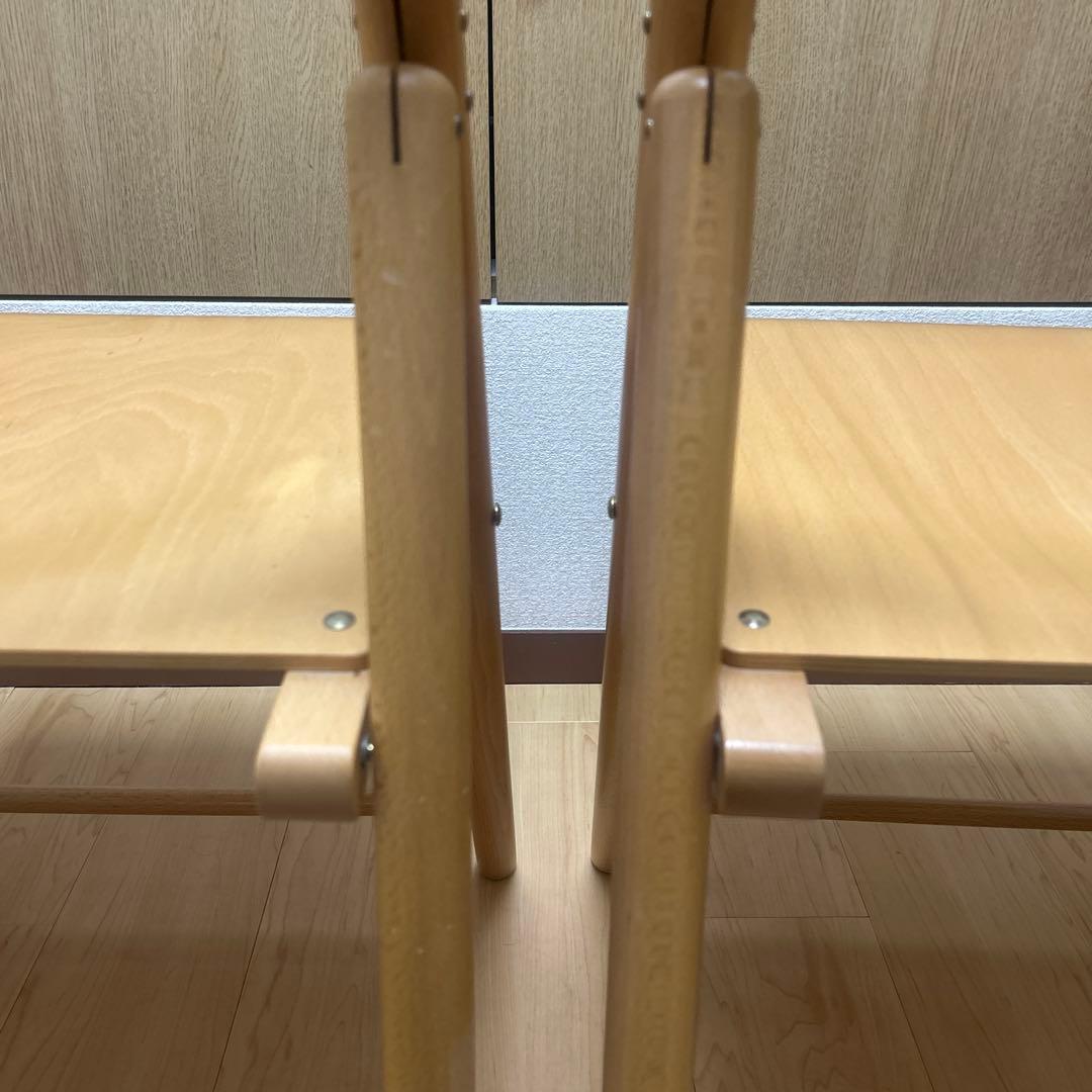 【廃盤・希少】無印良品ブナ材折りたたみチェア　2脚 セット