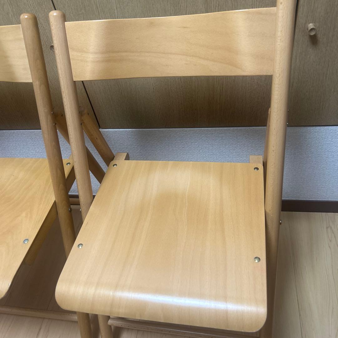 【廃盤・希少】無印良品ブナ材折りたたみチェア　2脚 セット
