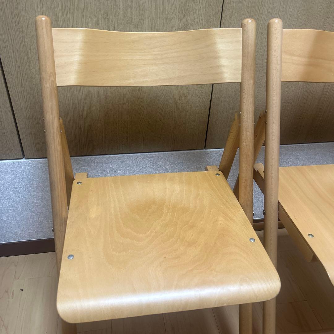 【廃盤・希少】無印良品ブナ材折りたたみチェア　2脚 セット