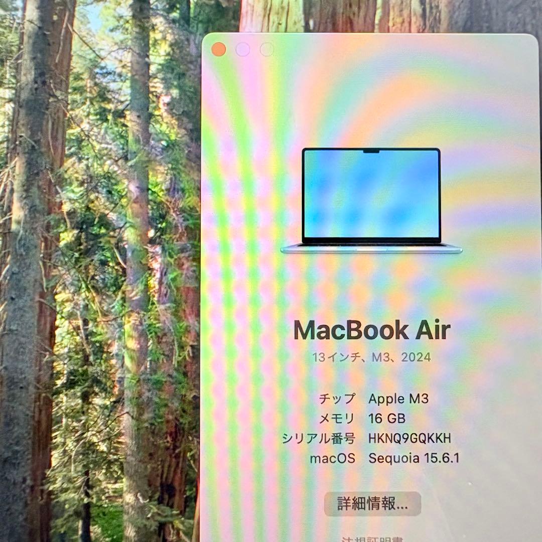 MacBook Air M3 2024 16GB 256GB 最新OS