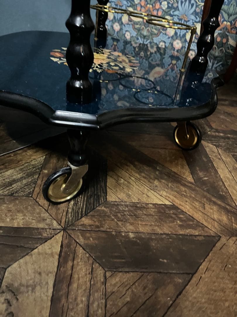 象嵌細工 サービスワゴン キッチンワゴン ワインテーブル イタリア製 ブルー