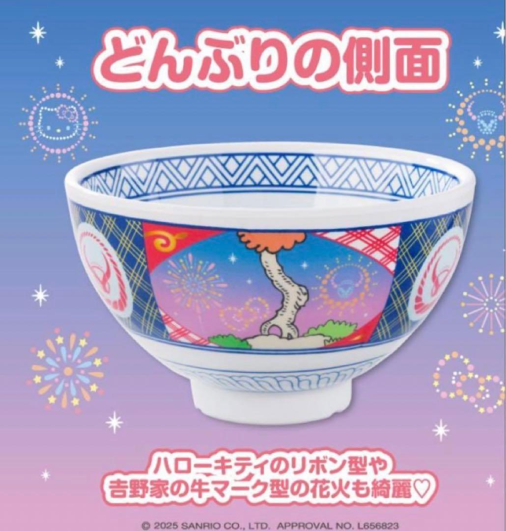 吉野家　はろうきてぃ　2025 オリジナルメラミンどんぶり　キティ ２個セット