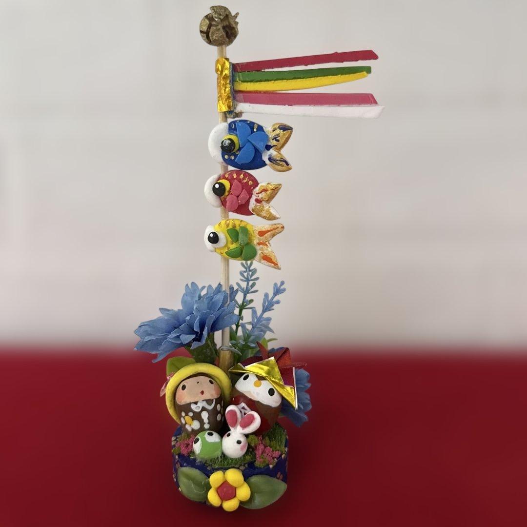 どんぐりアート♡端午の節句ライト付きタペストリー＆ミニオブジェ3点➕α♡