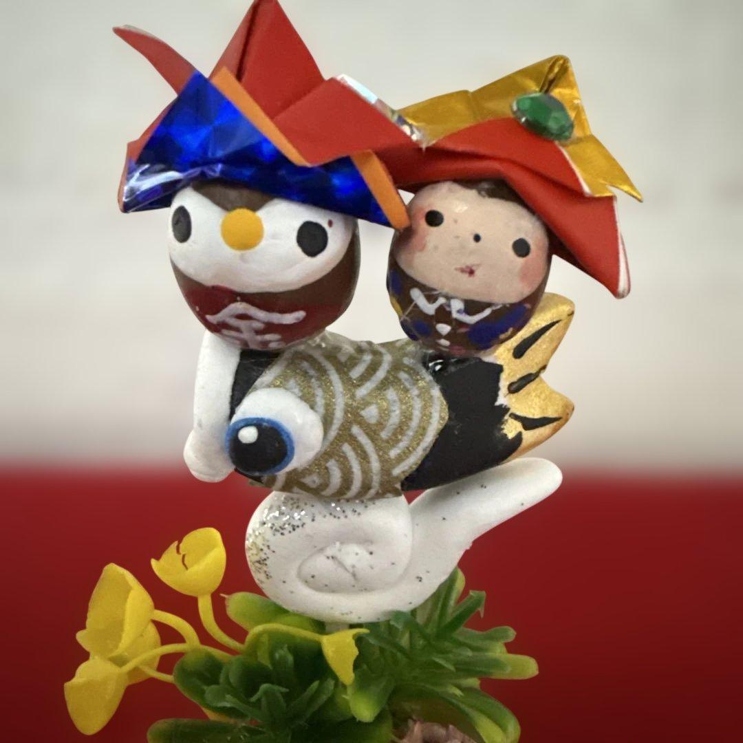 どんぐりアート♡端午の節句ライト付きタペストリー＆ミニオブジェ3点➕α♡