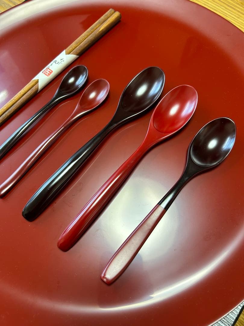 【新品・未使用】輪島塗スプーン（大）3本スプーン（小）2本菜箸1膳