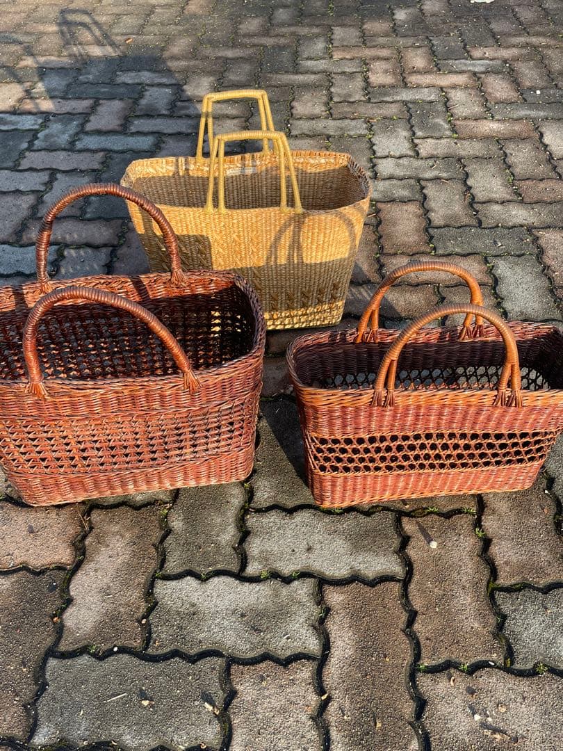 かごバッグ　3個セット　昭和レトロ