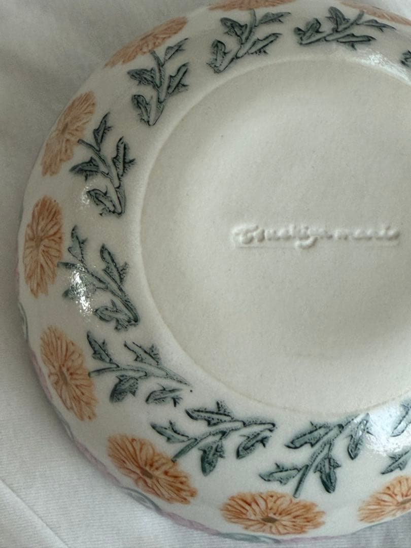 つちやまり 浅型ボウル①金彩入り 未使用品