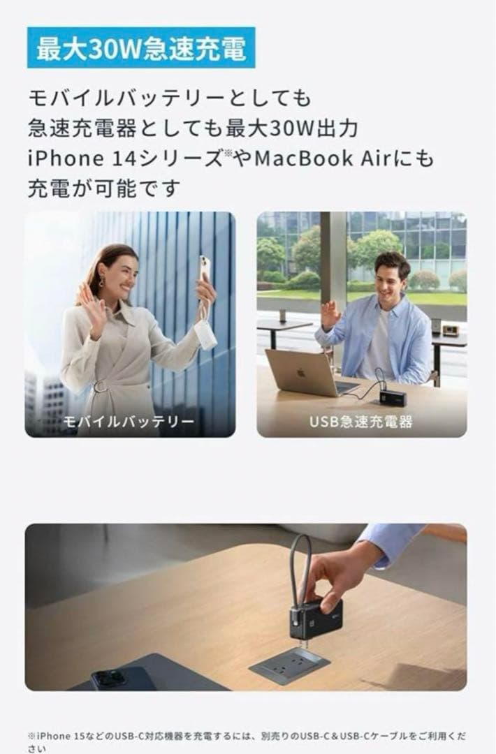 【未開封】Anker Power Bank 30W typeC 10000mAh