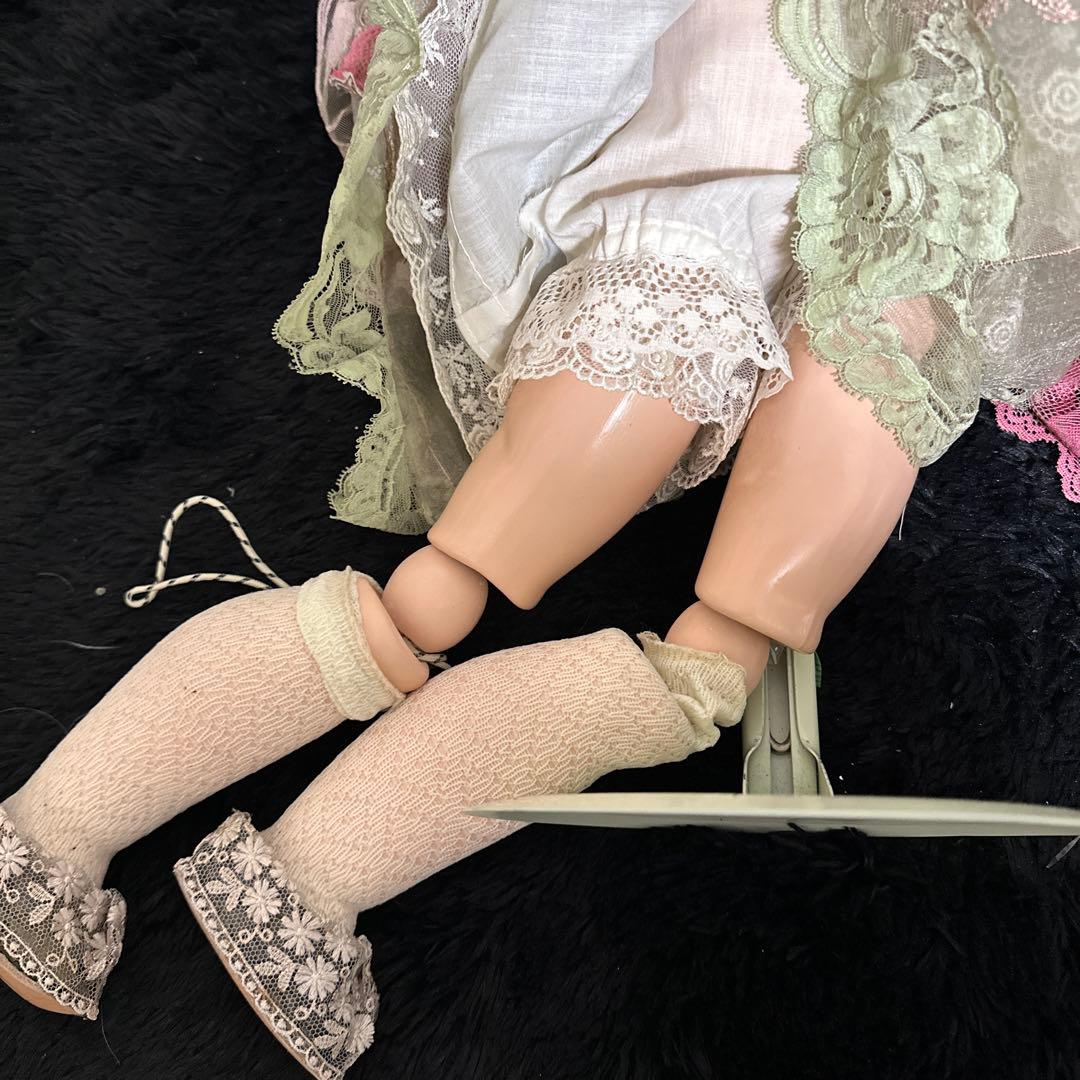 ビンテージ ビスクドール お人形 身長約50cm スタンド付き