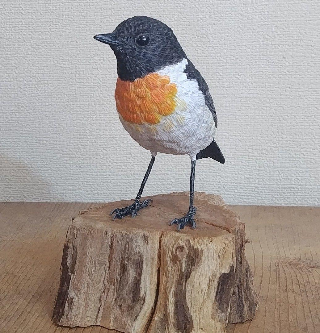 バードカービング　\"ノビタキ”