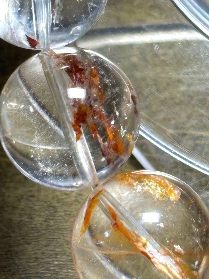 【極上】オーロラクォーツブレスレット約14㎜後半（新品未使用）内径19センチ　虹