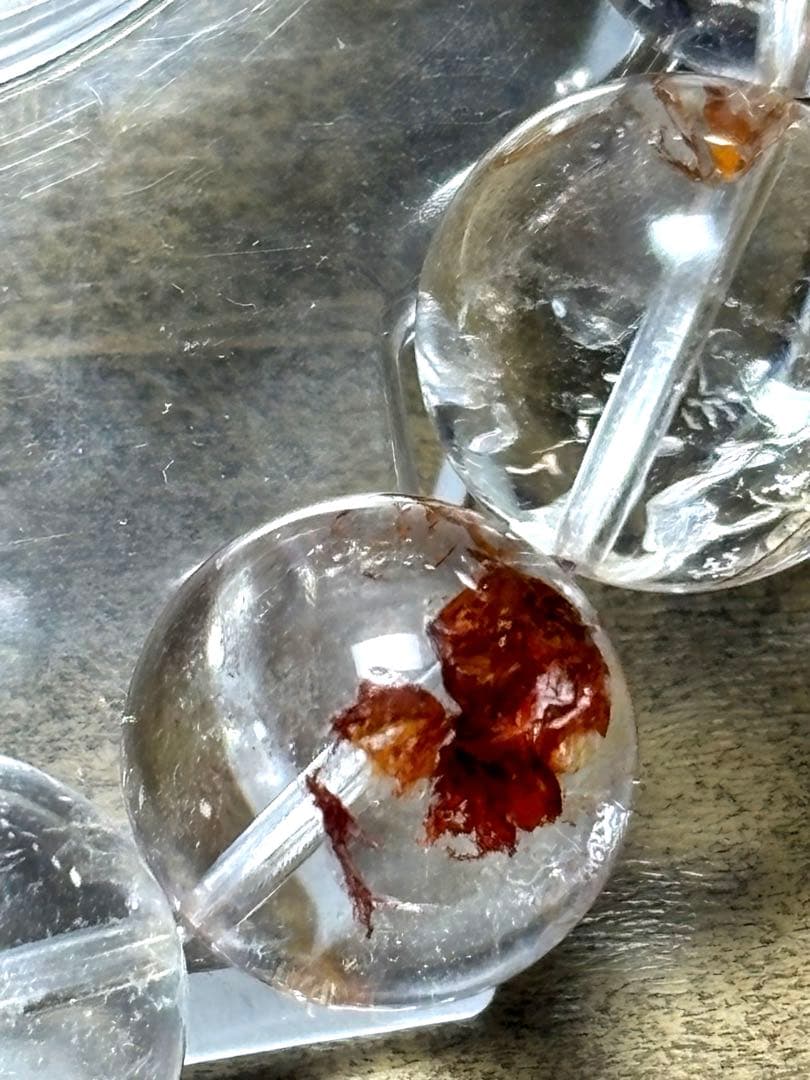 【極上】オーロラクォーツブレスレット約14㎜後半（新品未使用）内径19センチ　虹