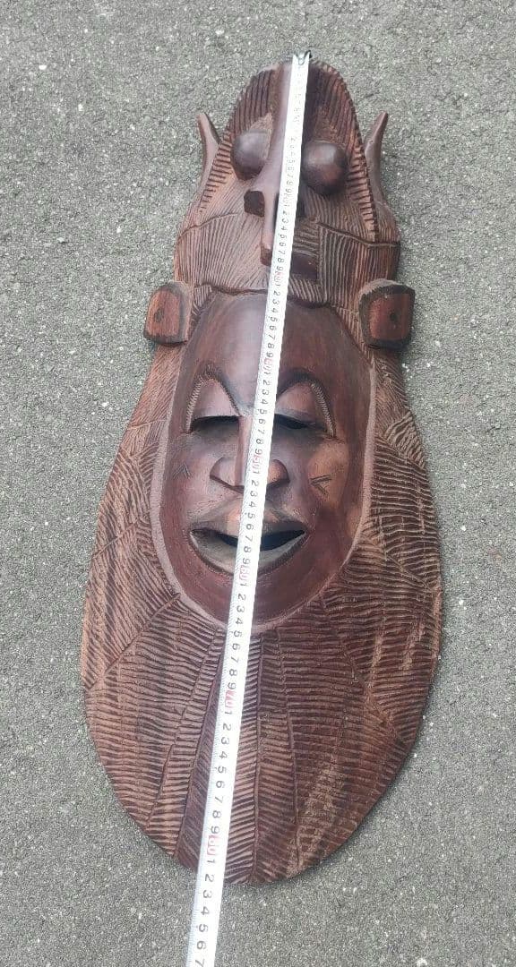 ヴィンテージ アフリカンマスク 木製 大型 約82cm アンティーク 木製彫刻
