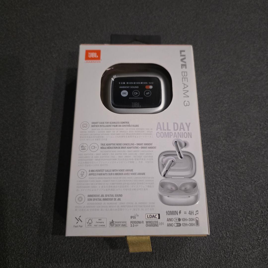 【新品】JBL ワイヤレスイヤホン JBL Live Beam 3 シルバー