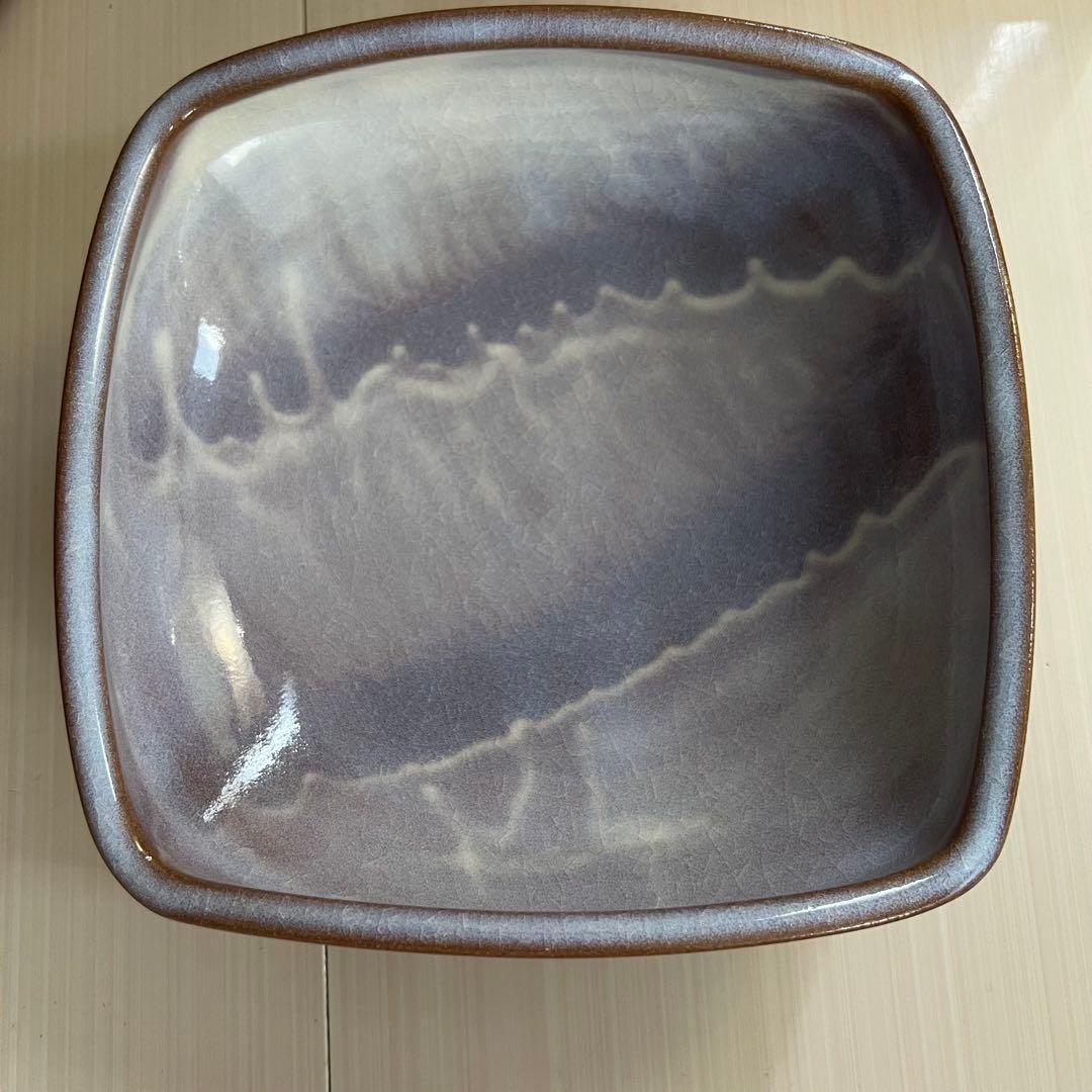 【萩焼　HAGI】　椿秀窯　菓子鉢　盛鉢　紫雲　木箱入　萩焼の栞