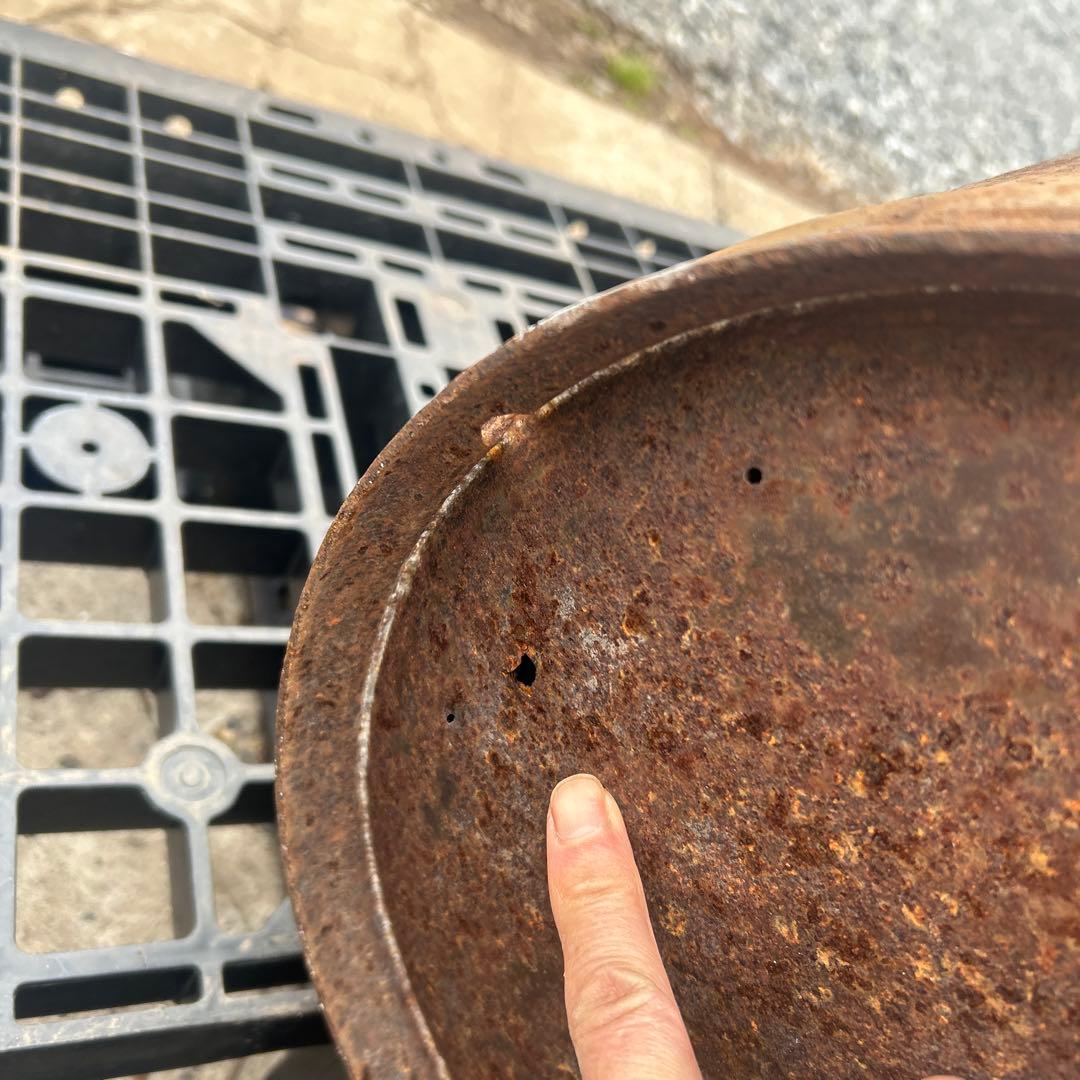 レトロ￼ ヴィンテージ　ミルク缶　金属製　錆有　ガーデニング　庭飾りインテリア大