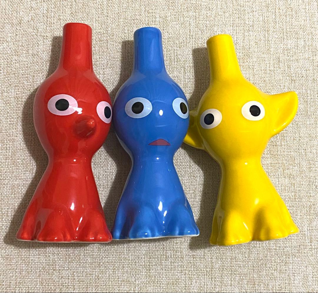 ピクミン　一輪挿し、花瓶　（赤青黄のセット商品、箱無し）