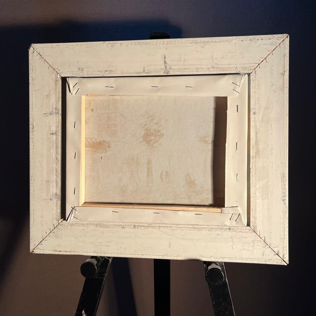 手書き油絵 パリの風景 エッフェル塔 絵画 額付き インテリア 油彩画