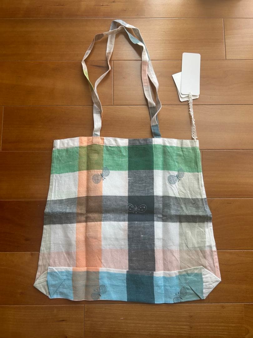 minä perhonen chouchoチェック柄エコバッグ