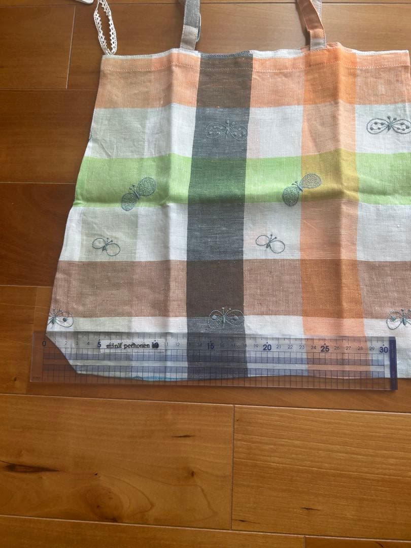 minä perhonen chouchoチェック柄エコバッグ