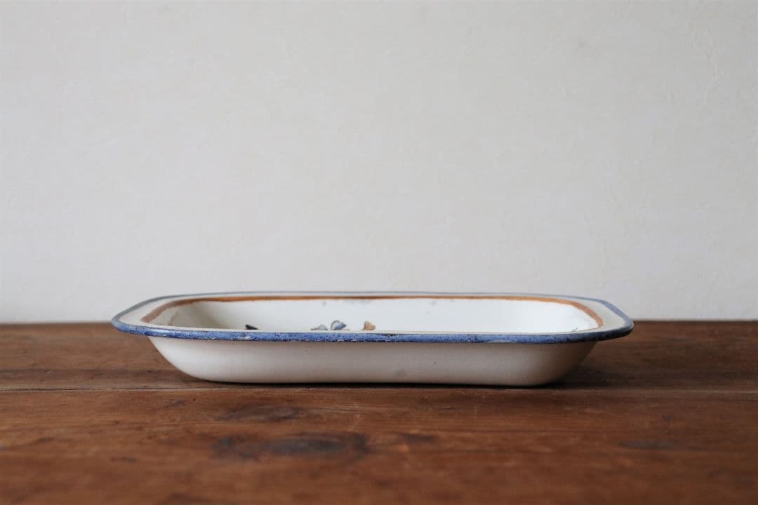 フランス アンティーク プレート お皿 オーバル 琺瑯