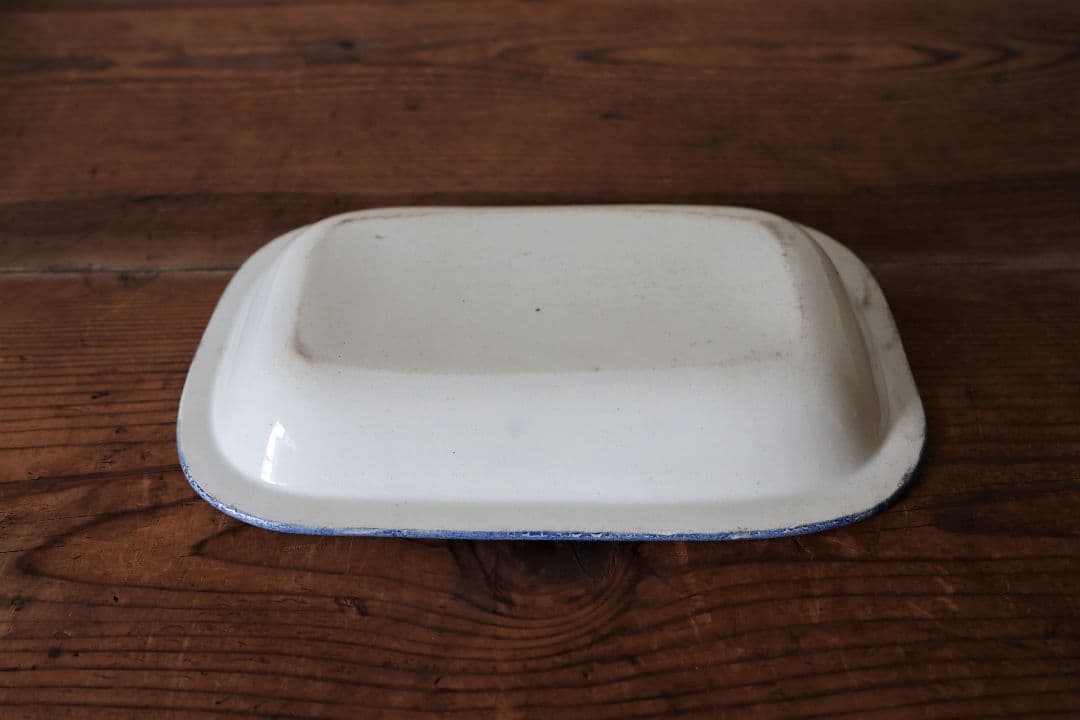 フランス アンティーク プレート お皿 オーバル 琺瑯