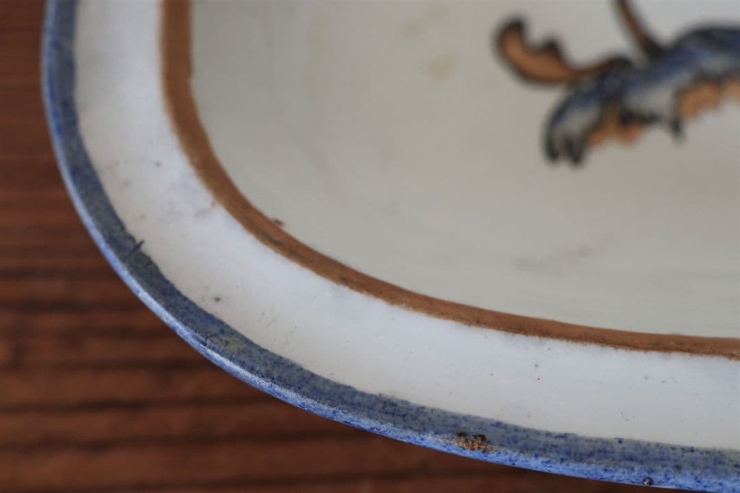 フランス アンティーク プレート お皿 オーバル 琺瑯