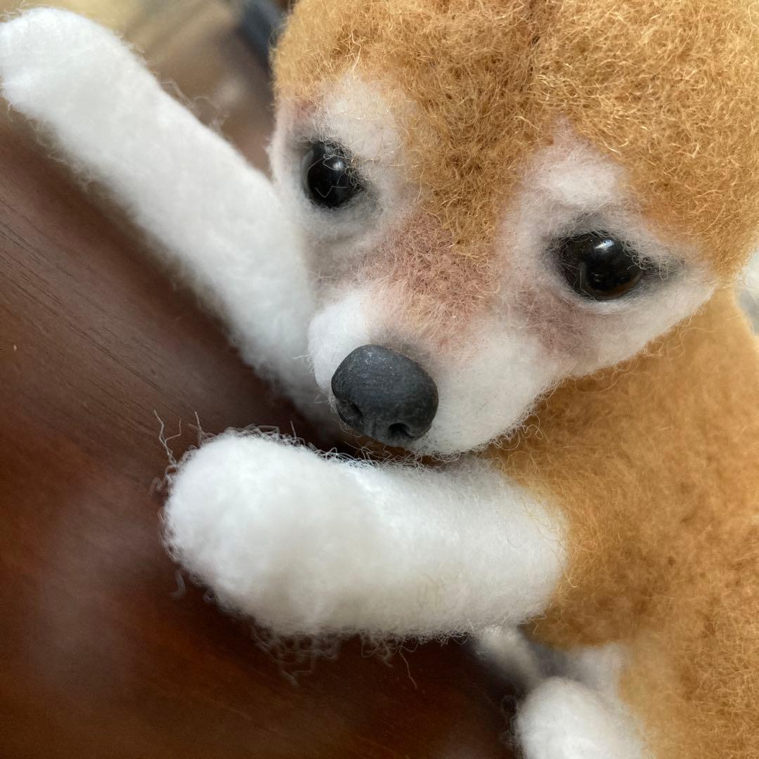 羊毛フェルト　柴犬　ハンドメイド　17センチ