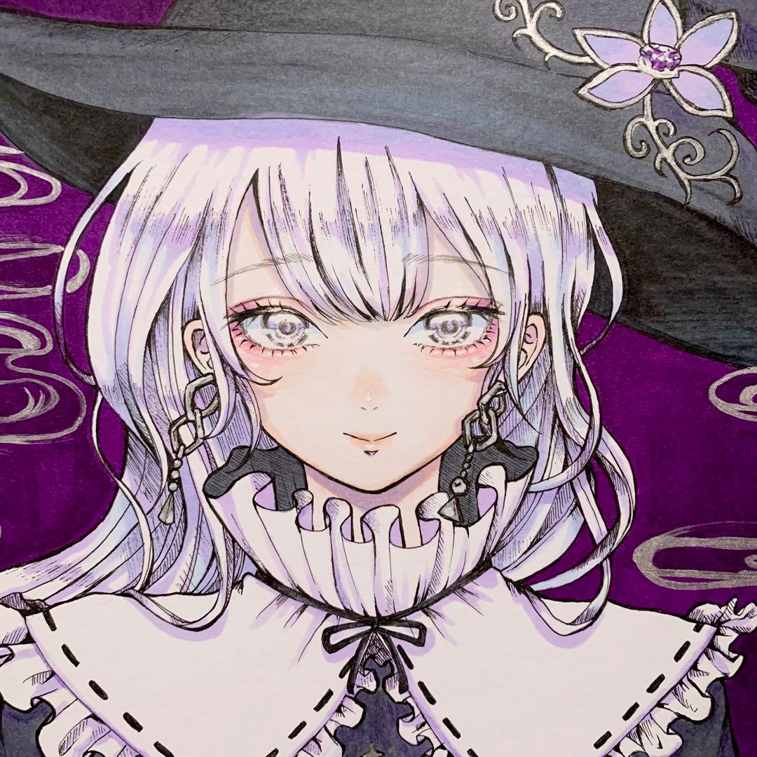 メ*)様 No.14 手描きイラスト　オリジナル　アナログ　色紙　原画