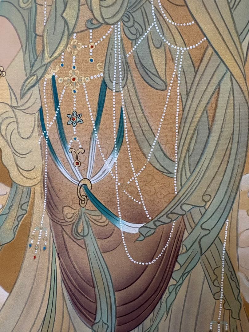 「観音像」　翠峰　掛け軸 掛軸 二重箱　雲上観音　桐共箱二重箱付