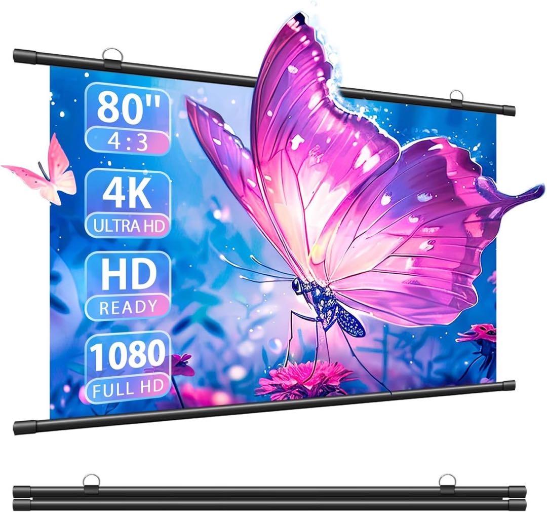 【新品未使用】プロジェクター スクリーン付 小型 Android TV搭載