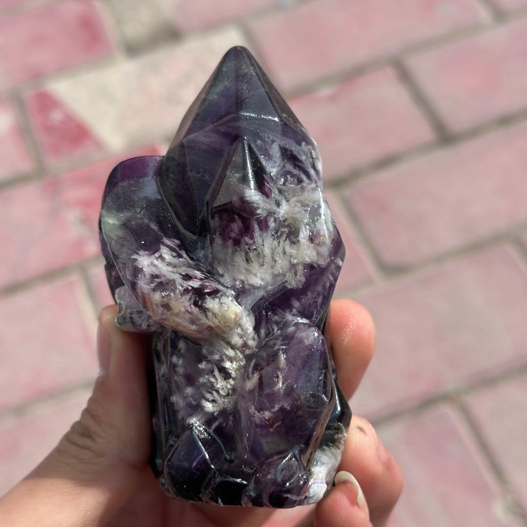 天然石フェザーフローライトの置物　ご購入前に在庫確認G.1406