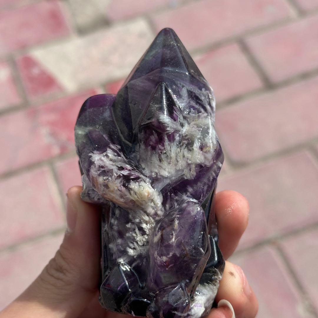 天然石フェザーフローライトの置物　ご購入前に在庫確認G.1406