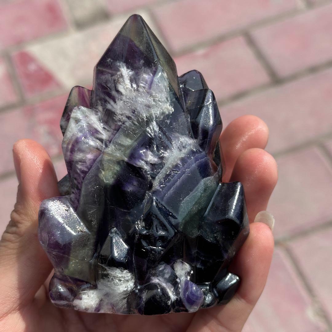 天然石フェザーフローライトの置物　ご購入前に在庫確認G.1406