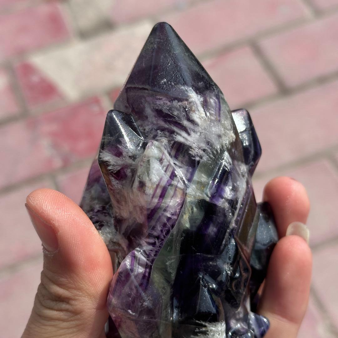 天然石フェザーフローライトの置物　ご購入前に在庫確認G.1406