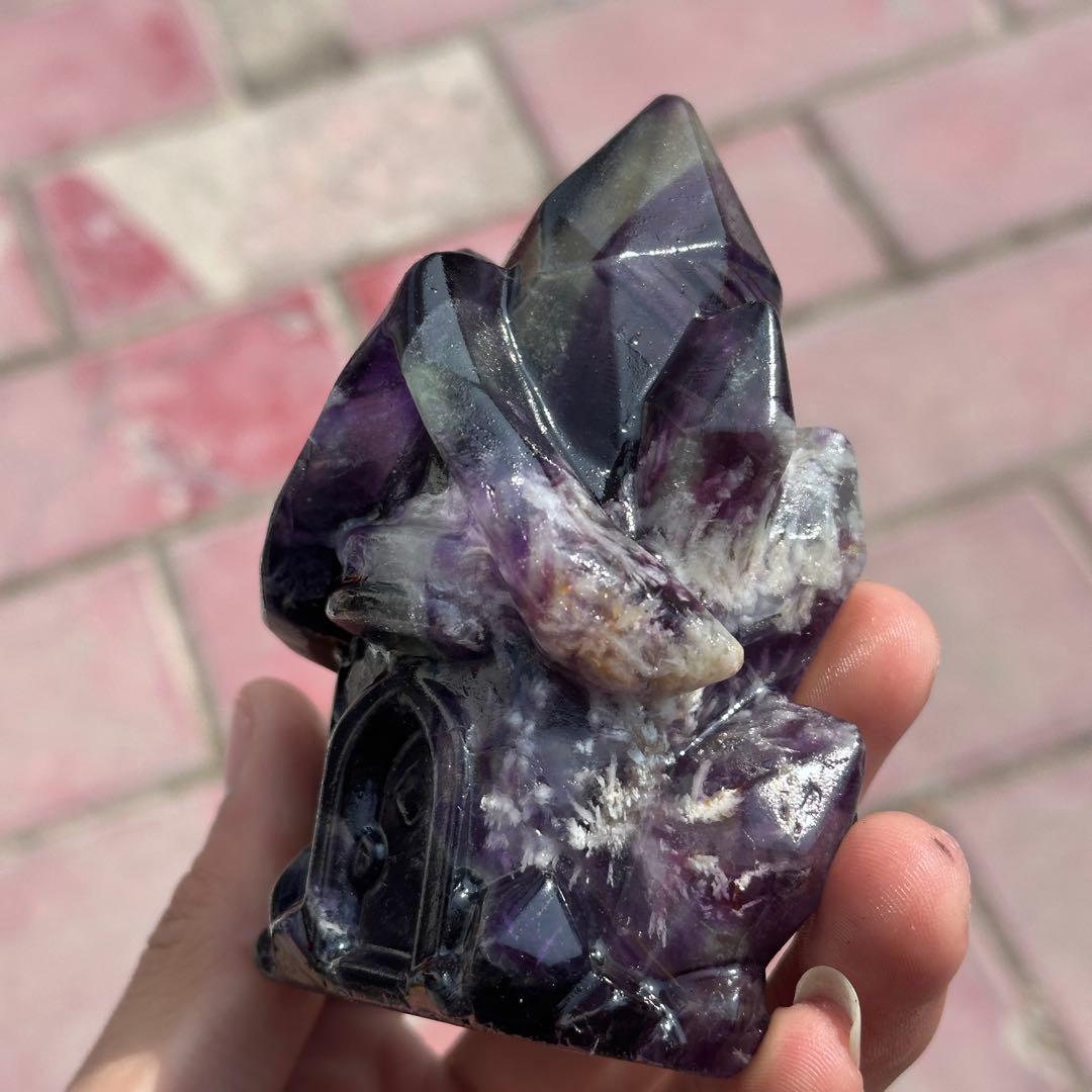 天然石フェザーフローライトの置物　ご購入前に在庫確認G.1406