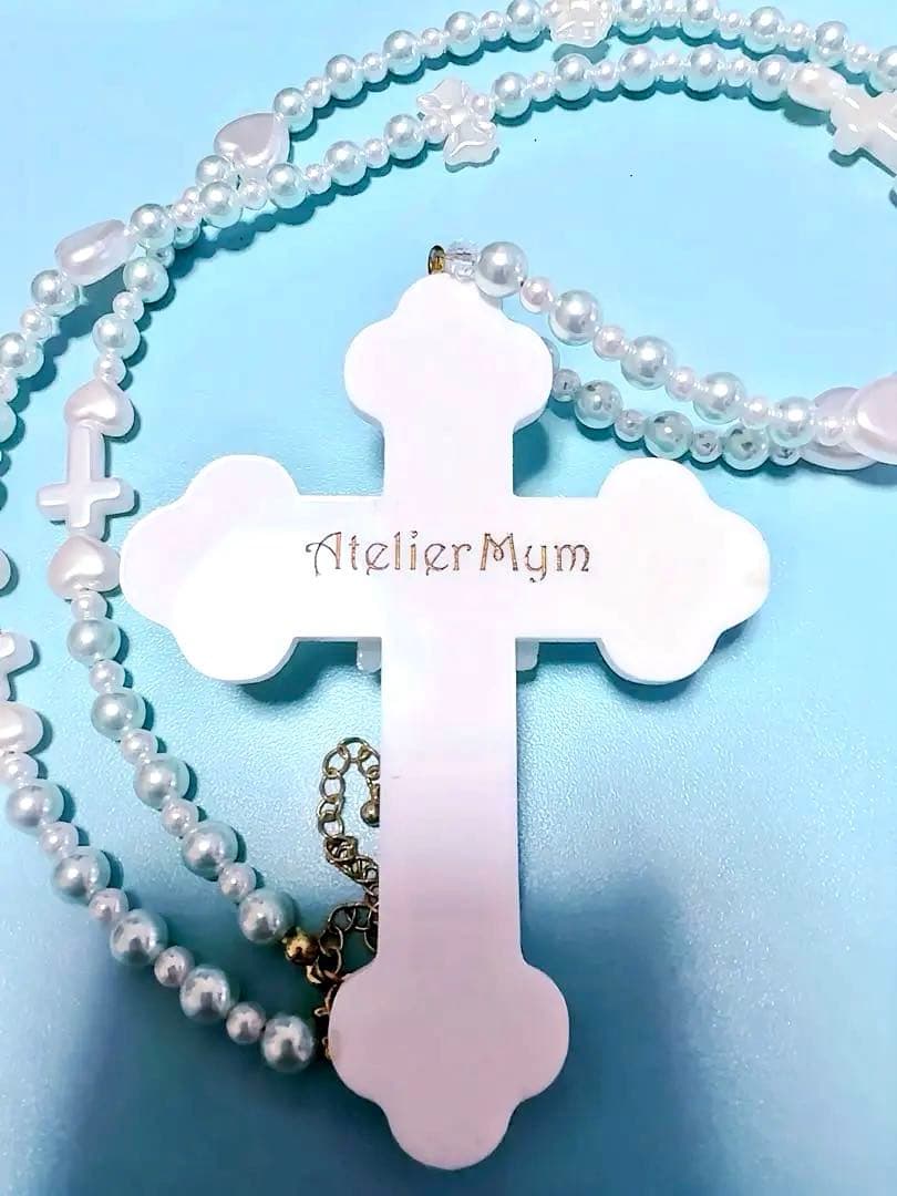 【一点もの】Atelier Mym 天使モチーフ クロスネックレス 作家物