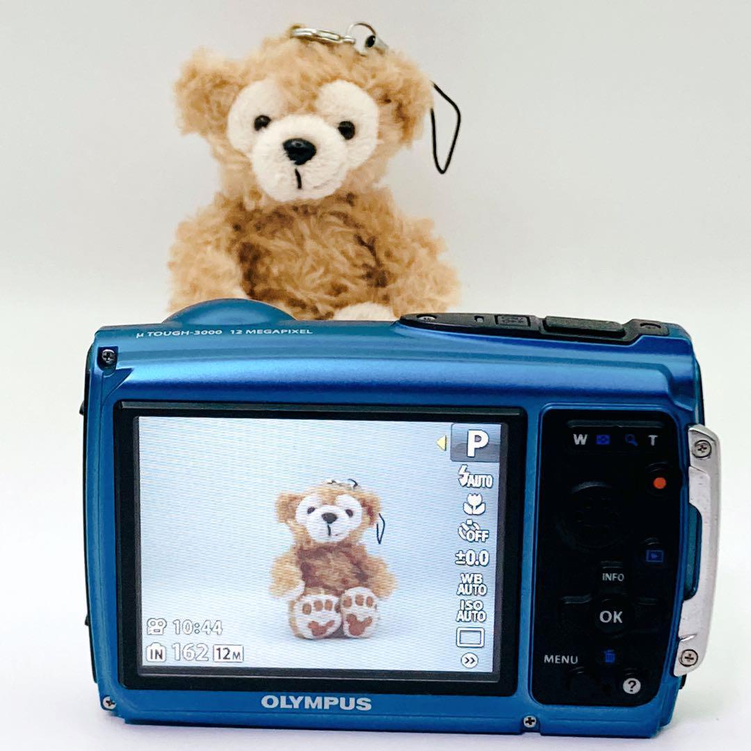 OLYMPUS μ TOUGH-3000 ブルー デジカメ 防水 耐衝撃性 箱付