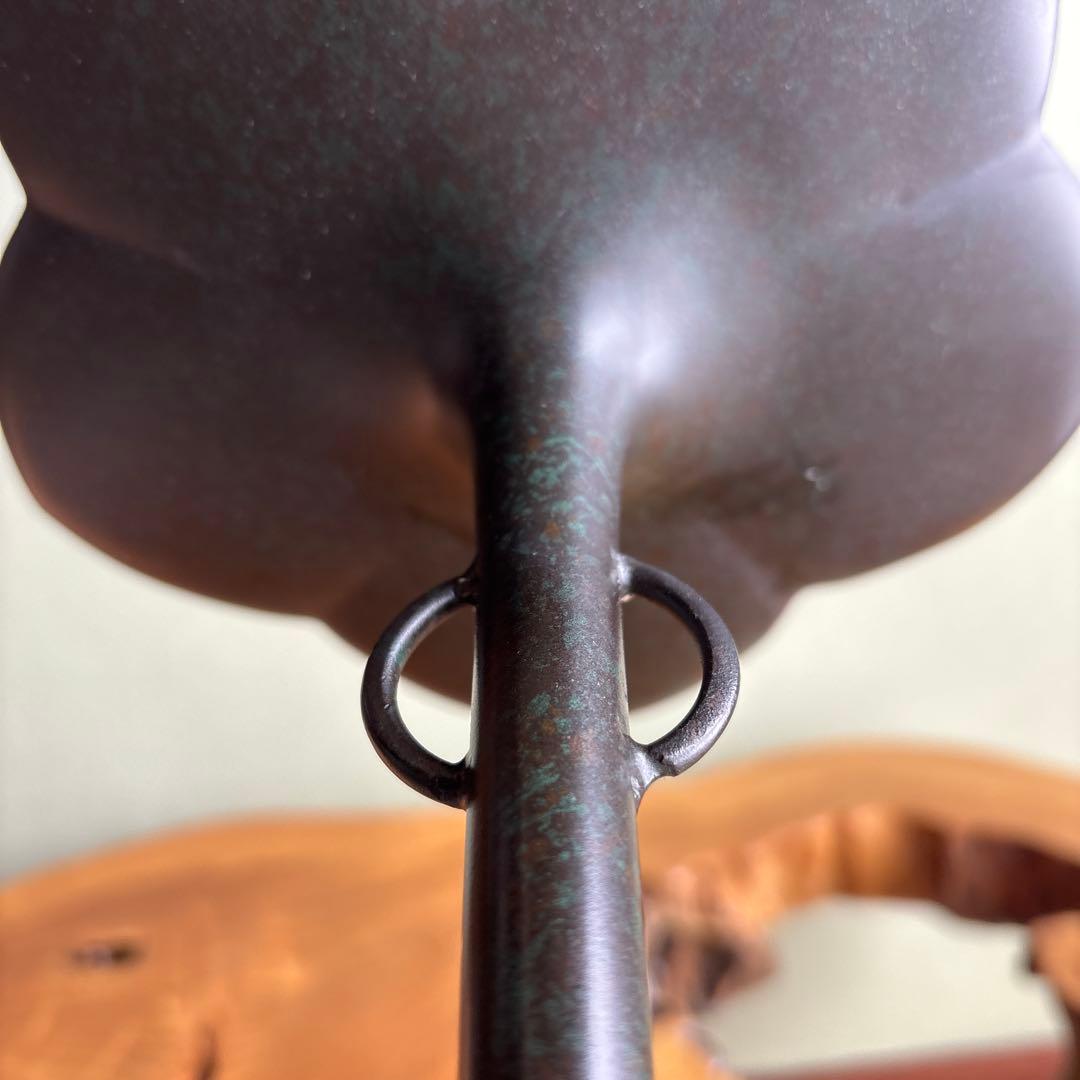 桔梗口花瓶 小森寸龍造 銅製 銅花瓶 一輪挿し 共箱