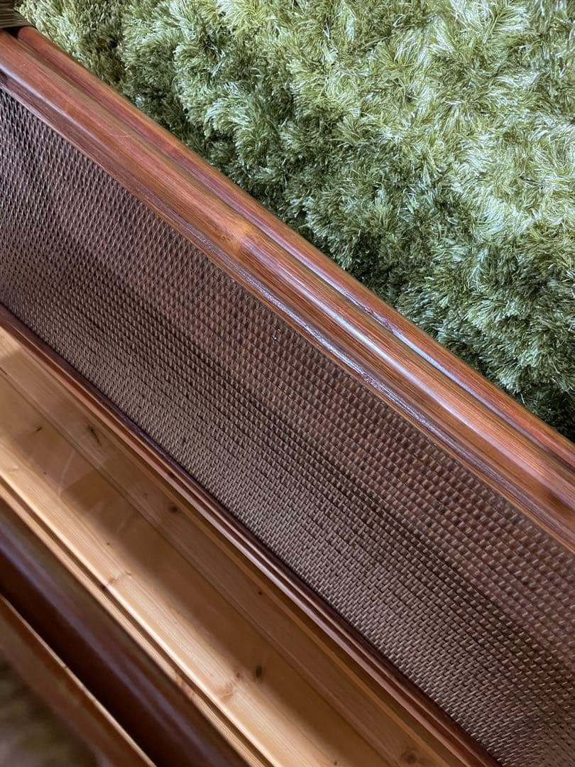 美品　kazama カザマ　ラタンテーブル　　ガラステーブル　センターテーブル