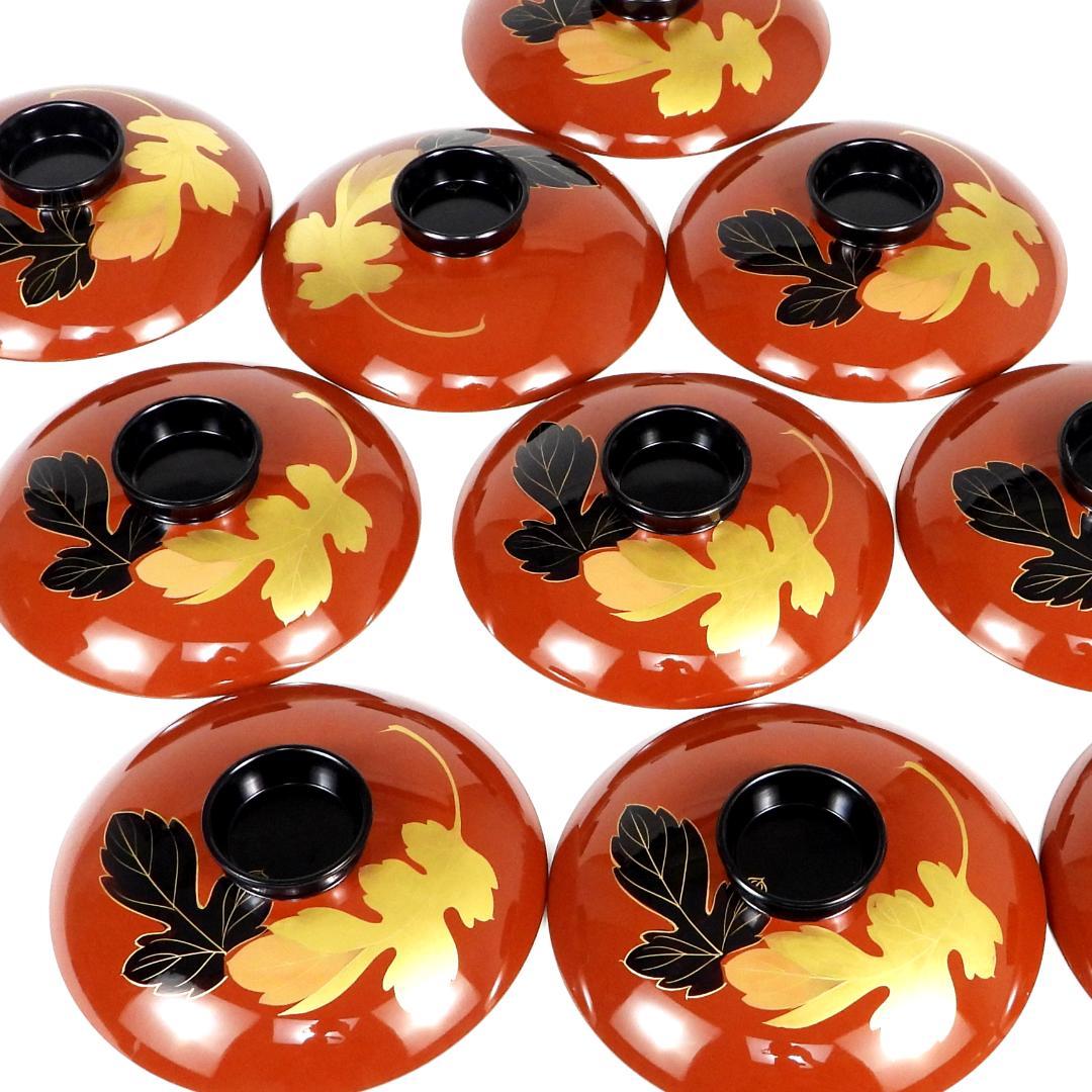 漆器　輪島塗　木製　蒔絵　吸物椀　蓋付椀　汁椀　10客