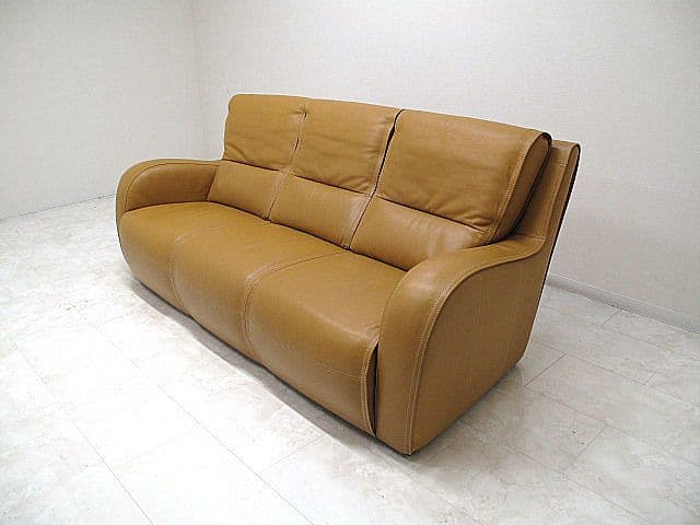 【展示品】カリモク ドマーニ 「エクセルライフ」最高峰総革3人掛けソファ