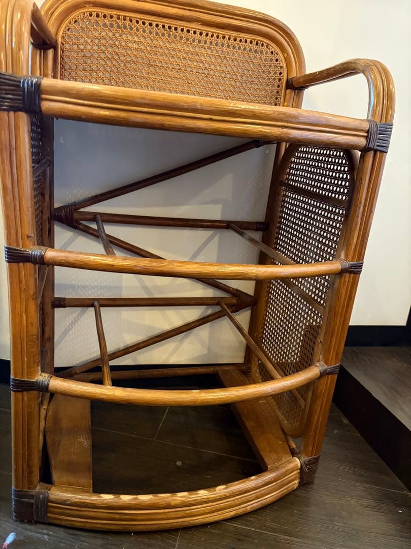 ラタン家具　チェスト 3段収納　バスケットラック　ナチュラル ヴィンテージ